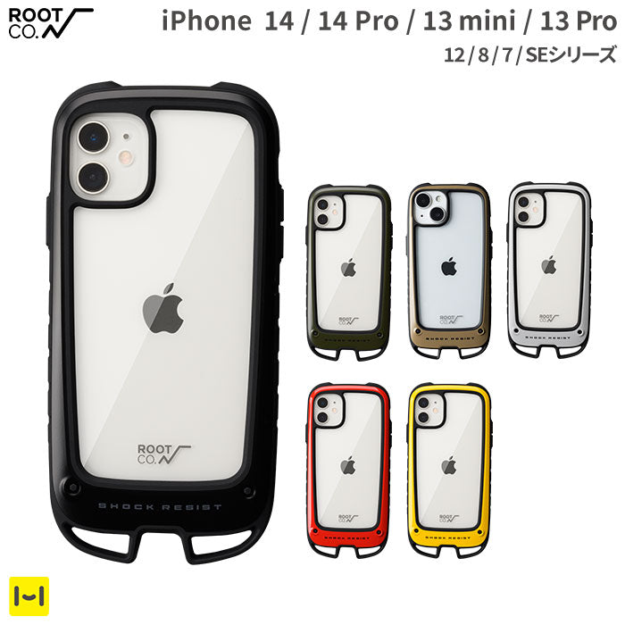 【iPhone 14/14 Pro/13 mini/13 Pro/12 mini/8/7/SE(第2/第3世代)専用】ROOT CO. Gravity Shock Resist Case +Hold.