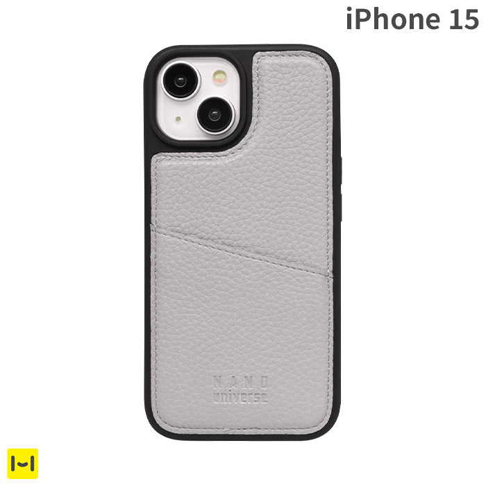 [iPhone 15専用]nano universe ナノユニバース カードポケット付レザーケース