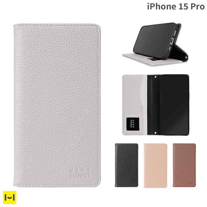 【iPhone 15 Pro専用】nano universe ナノユニバース シンプルロゴ 手帳型ケース