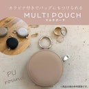 Melia ラウンド型 PUレザー マルチポーチ