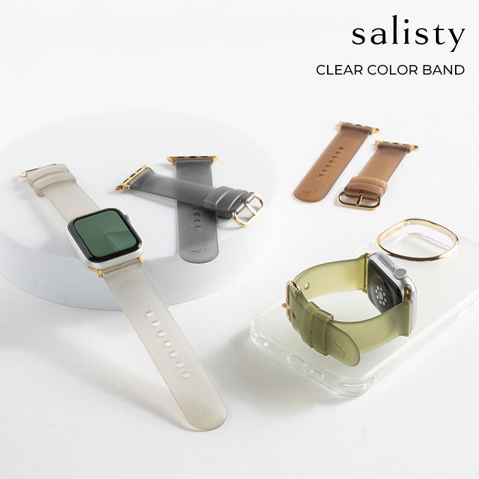 [Apple Watch Series 9/SE(第2/1世代)/8/7/6/5/4/3/2/1(38-41mm)専用]salisty(サリスティ)クリアカラーバンド