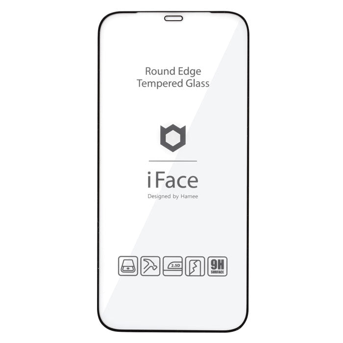 [iPhone 12 mini専用]iFace Round Edge Tempered Glass Screen Protector ラウンドエッジ強化ガラス 画面保護シート(ブラック)